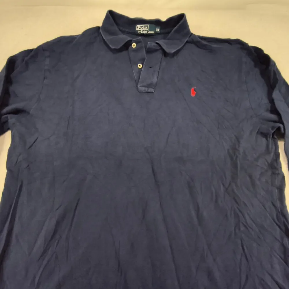 Polo by Ralph Lauren Collared Casual Long Sleeve Polo Shirt Mens Size XL Navy